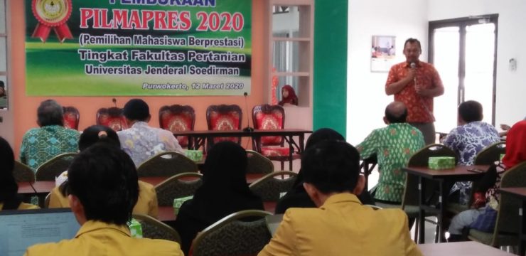Pembukaan Pemilihan Mahasiswa Berprestasi Tahun 2020 Tingkat Fakultas Pertanian Universitas Jenderal Soedirman
